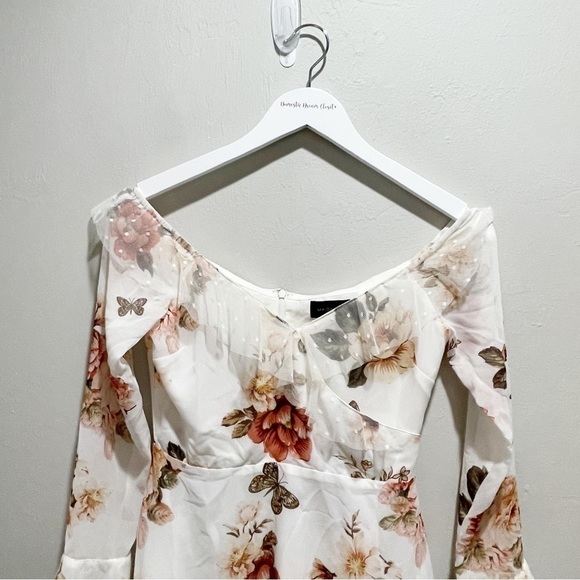 MAJORELLE REVOLVE Women’s SCOUT Bell Sleeve Dress WHITE ZINNIA Tulle Details S - Picture 5 of 7